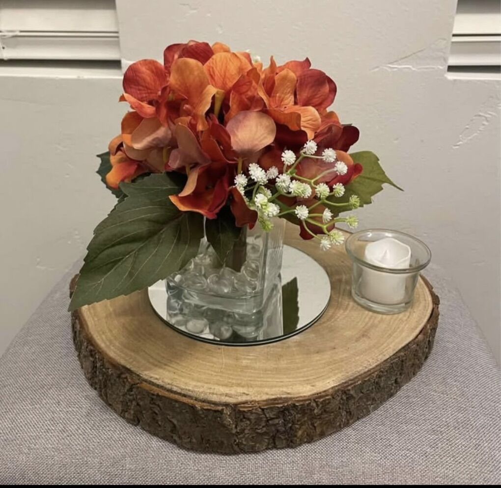 Orange Hydrangeas In A Vase