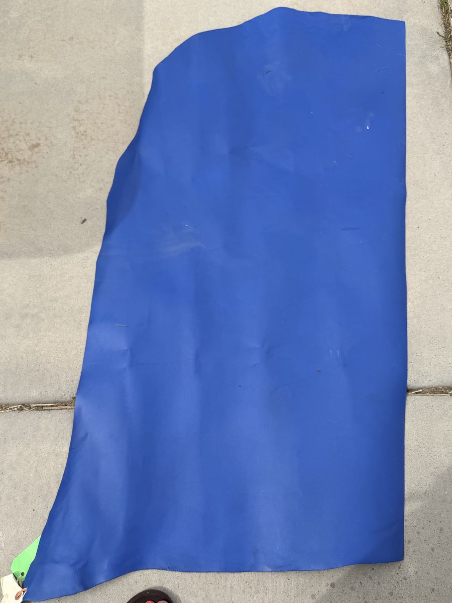 New. Blue Saffiano Leather 26"x 46" 8.3 Sq Feet