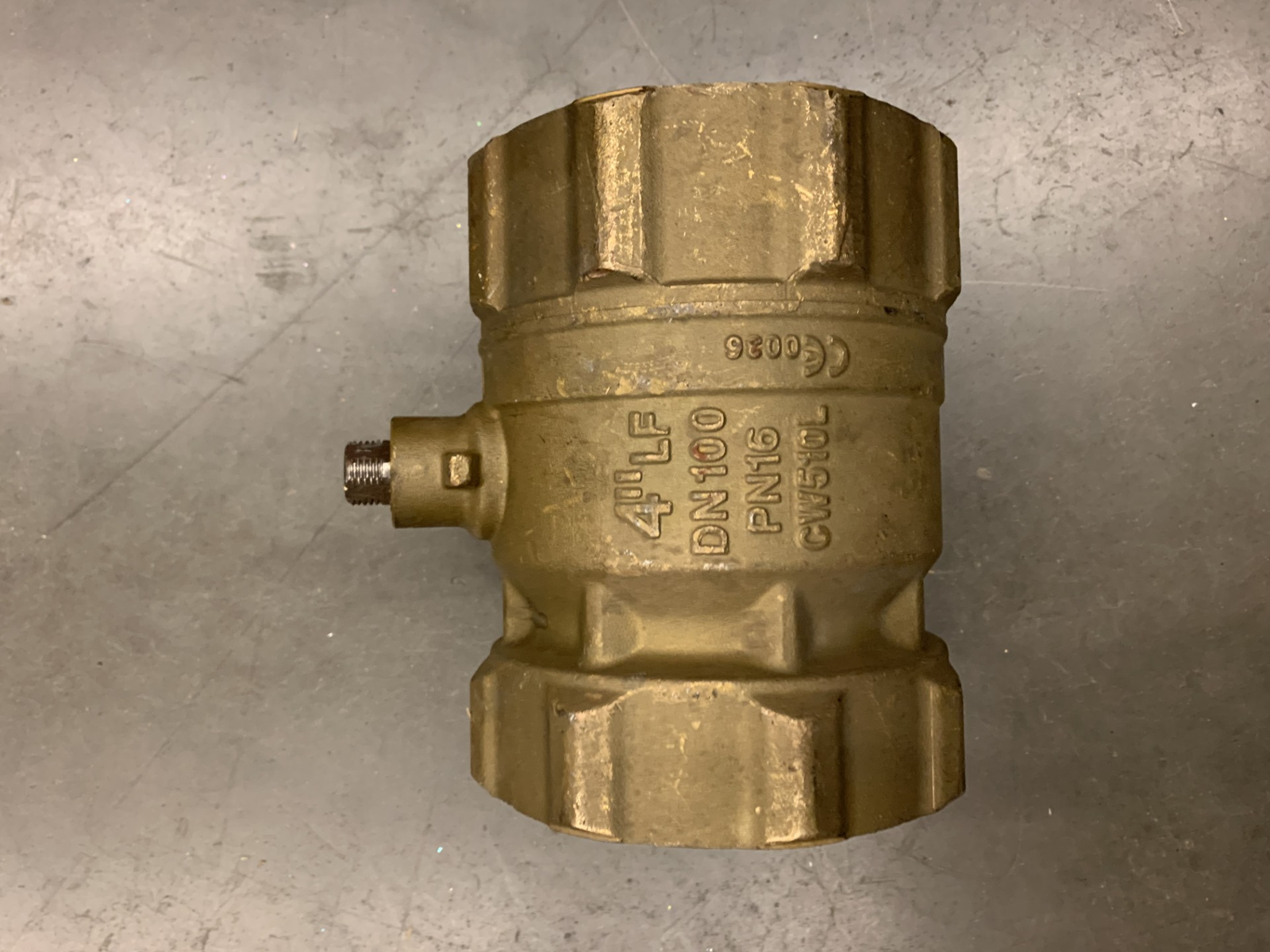 4" Brass Ball Valve No Handle