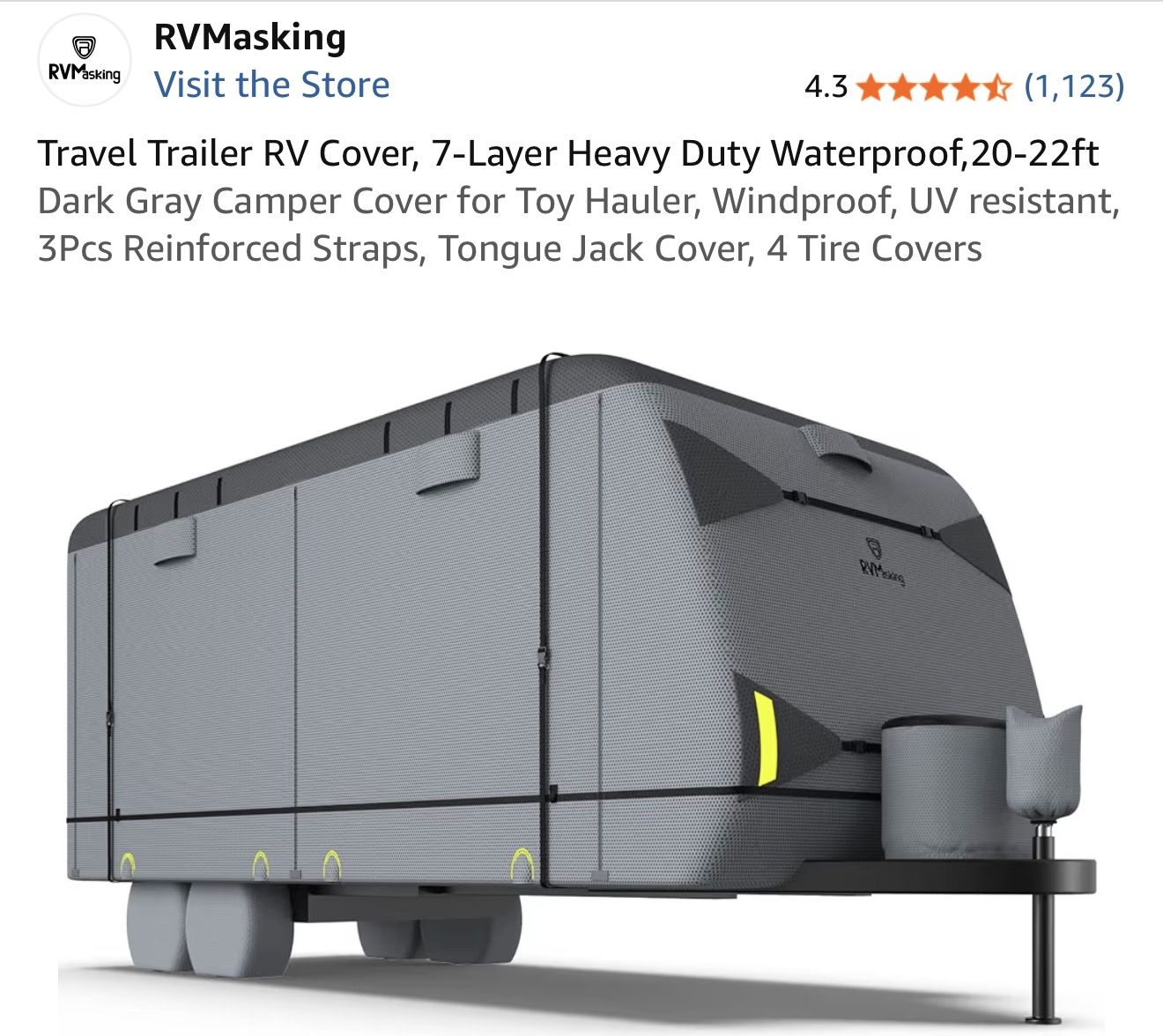 RVMasking 7-Layer Heavy Duty Waterproof RV Cover (20'-22')