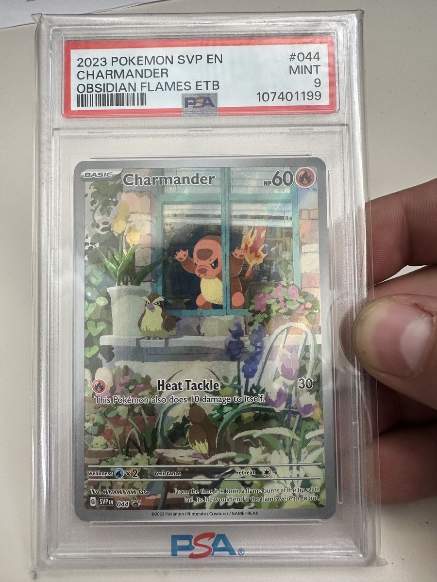 2023 Pokemon SVP EN Charmander Obsidian Flames ETB #044 PSA 9 Mint Graded Trading Card