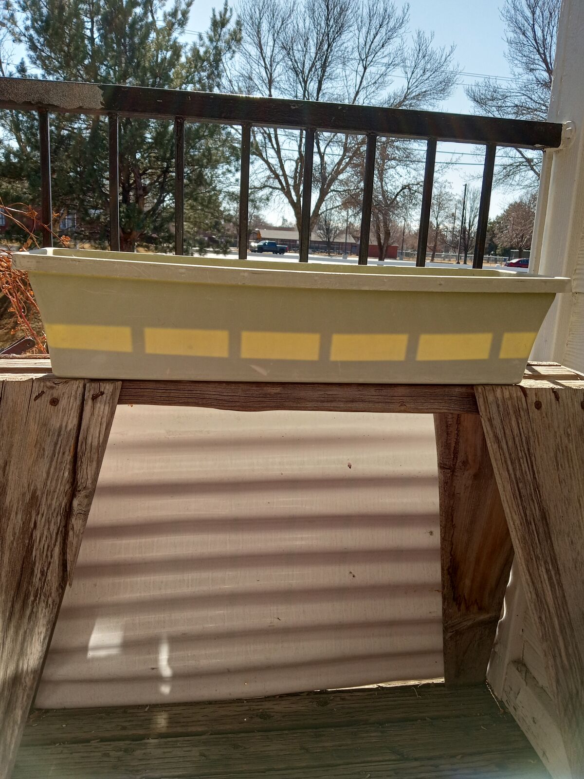 Green rectangular planter