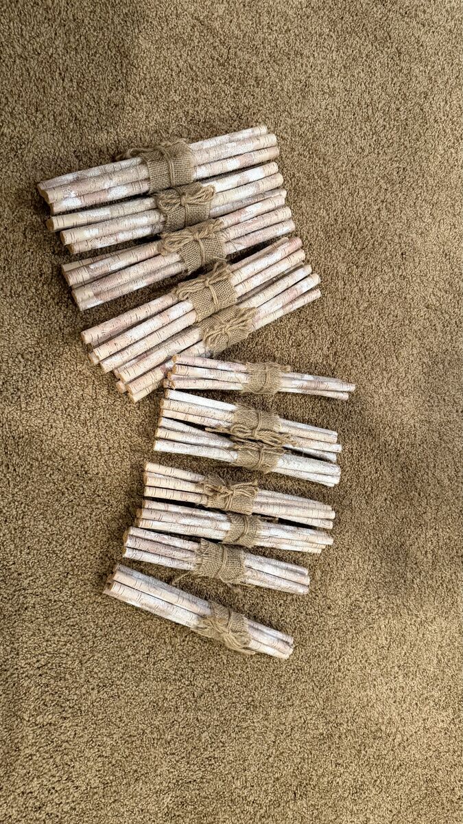 12 faux birch branches