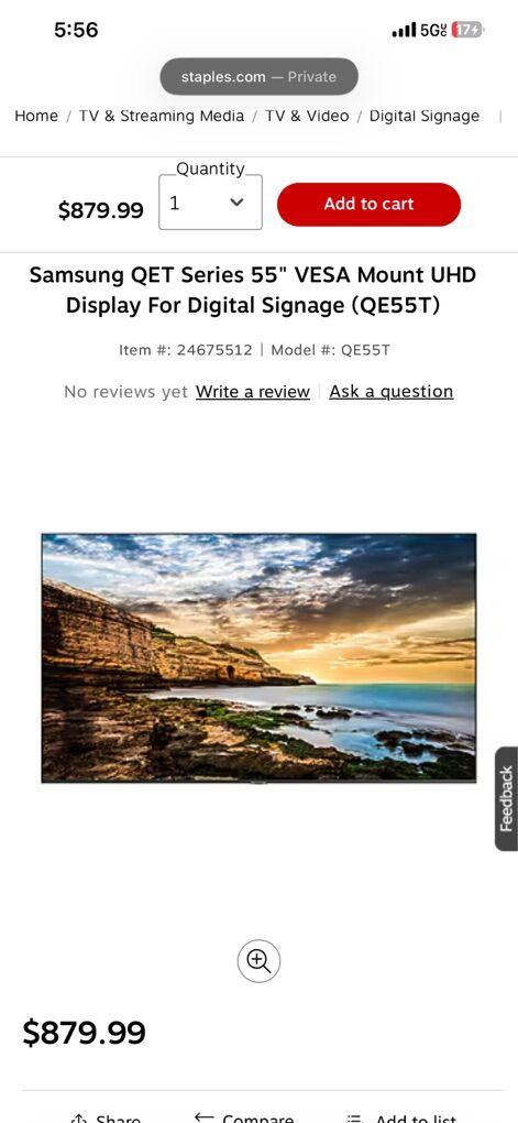 Brand New Samsung QE55T 55 Tv