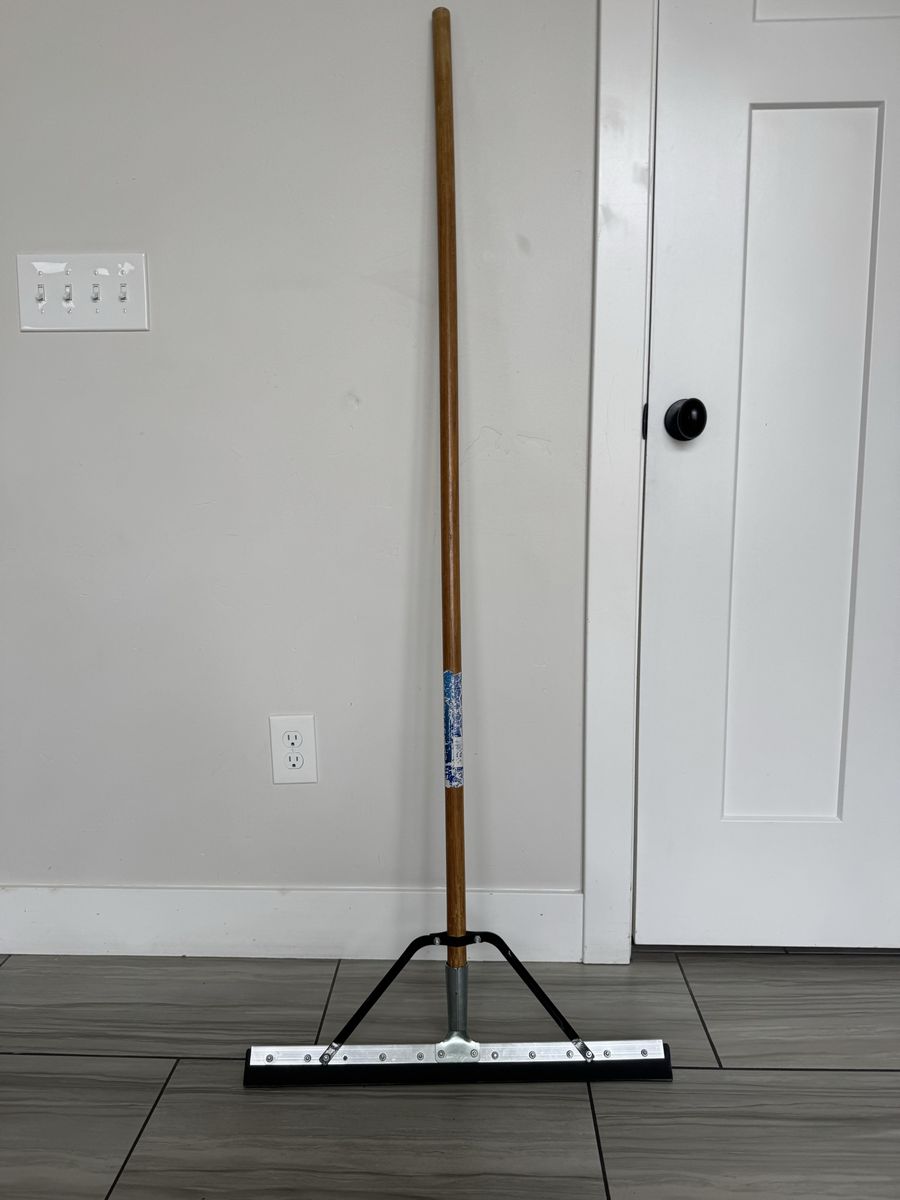 24” Heavy-Duty Commercial Floor Squeegee with Long Wood Handle