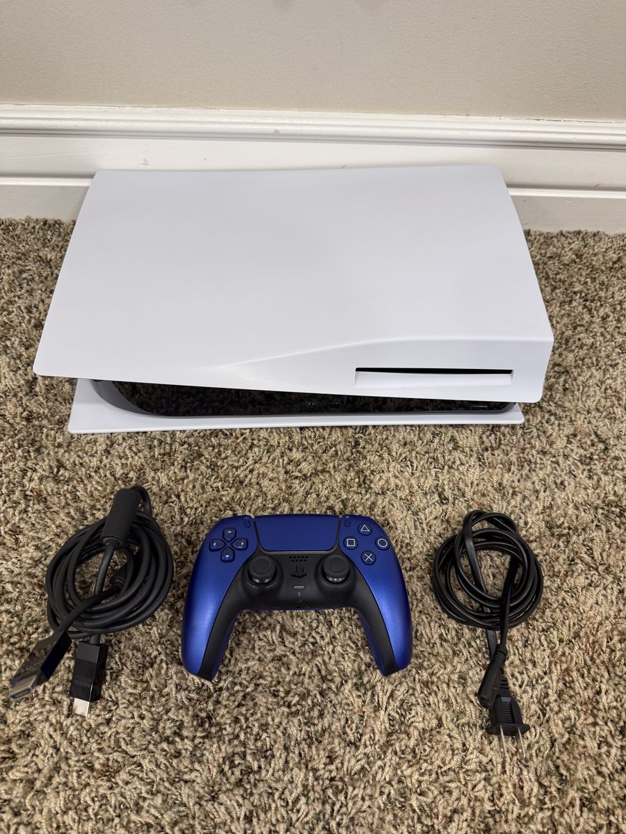 PS5 With Blue Controller