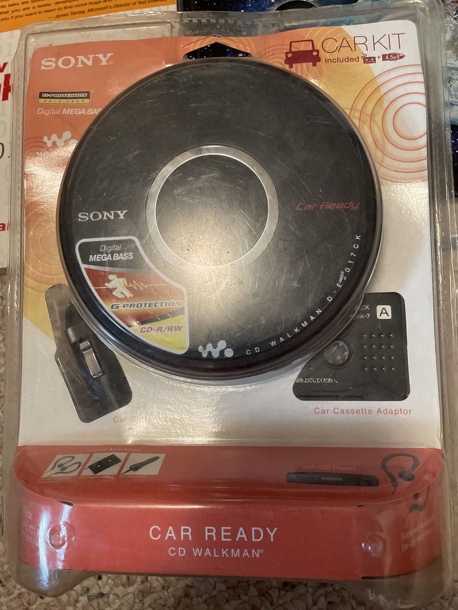 CD WalkMan With Cassette Car Adapter