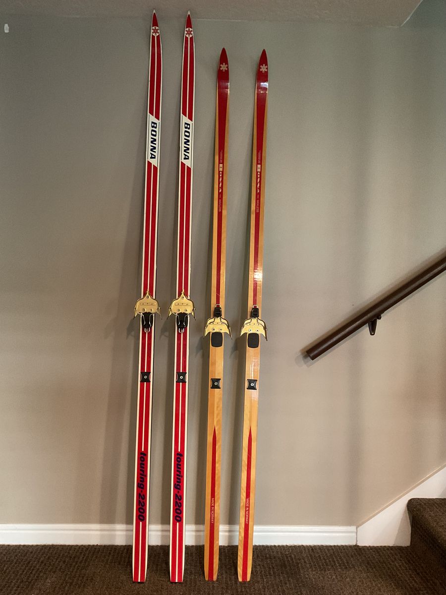 Vintage Bonna Touring Wooden Skis