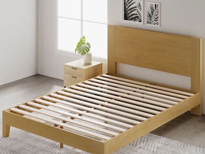 Kira Solid Wood Platform Bed Frame (Queen Size)