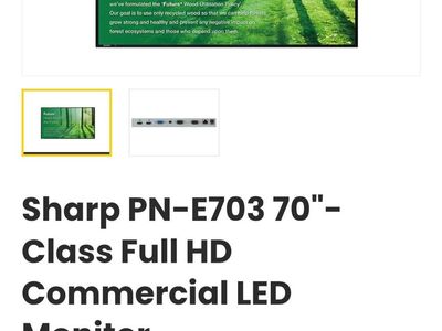 Sharp PN-E703 70" Full HD Commercial LED Monitor 1920x1080 Digital Signage