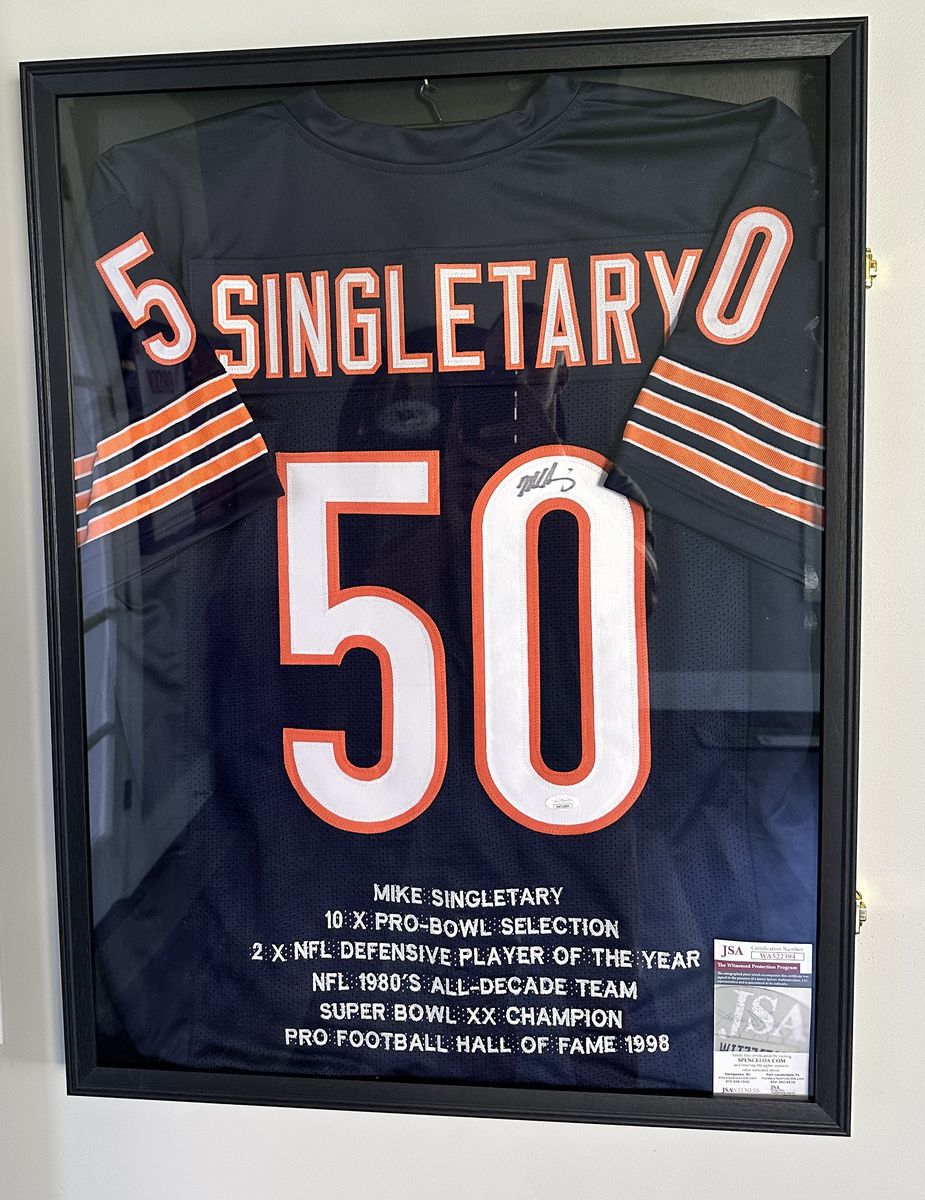 Mike Singletary Signed Chicago Bears Jersey Framed JSA