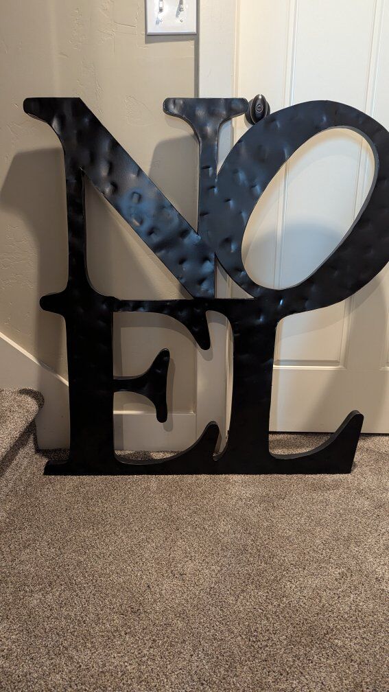 Noel  Pottery Barn metal sign.