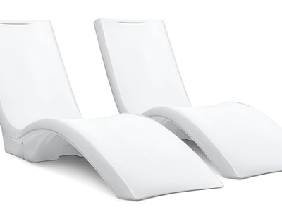 Step2 Vero Pool Lounger 2-Pack, Weighted in-Pool Lounge Chairs for Tanning Ledge and Baja Shelf, White