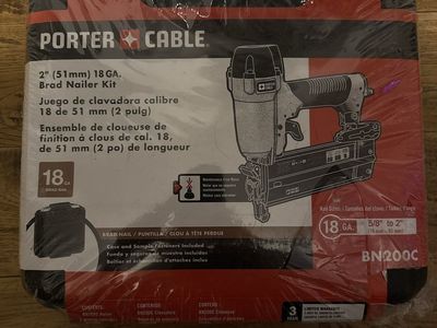 PORTER-CABLE BN200C 2" (51mm) 18GA Brad Nailer Kit - New in Box