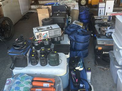 Selling camping, fishing, snow, scuba, hunting equipment, toys & house tools!