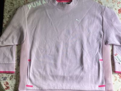 Puma Women's Light Pink XL Crew Neck Sweatshirt with Mesh Panels - New with Tags