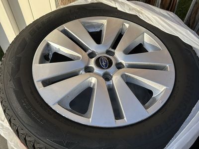 Subaru OEM 17" Wheels with Bridgestone Blizzak DM-V2 Winter Tires - 225/60R17,