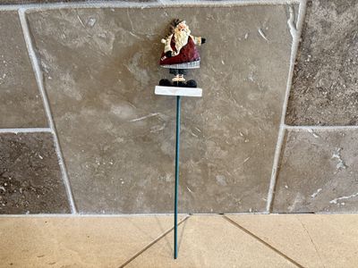 Small Resin Santa Claus on Garden Stake or Dowel