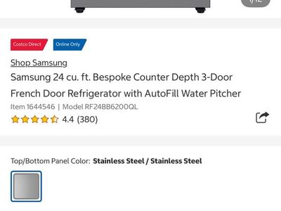 New scratch and dent Samsung Bespoke 24 cu. ft. Counter-Depth French Door Refrigerator