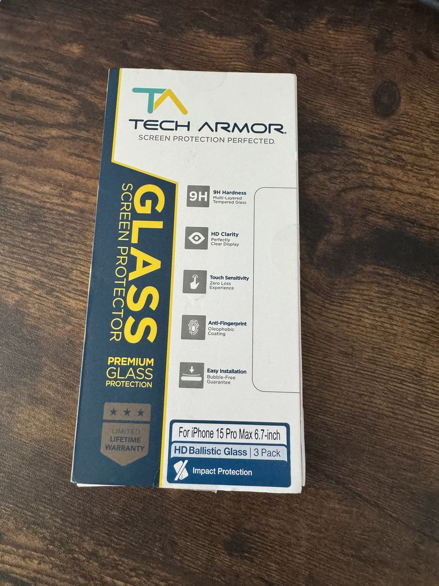 Tech Armor Glass Screen Protector- iPhone 15 Pro Max, 3 pack