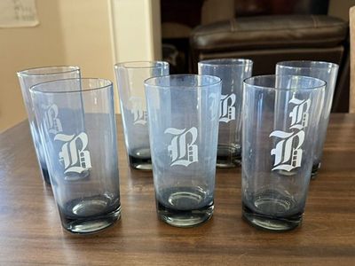 7 Dinner Water Glasses Monogrammed with the Letter B