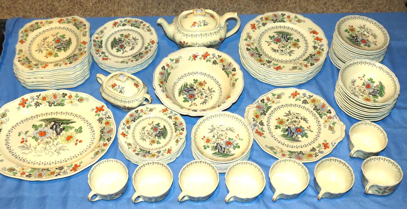 89x Pc ROYAL DAULTON The Granville China Set 1930s Serves 8!