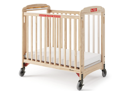 Brand new in box Foundations Next Gen Portable Mini Crib, 3" Mattress Included, Natural