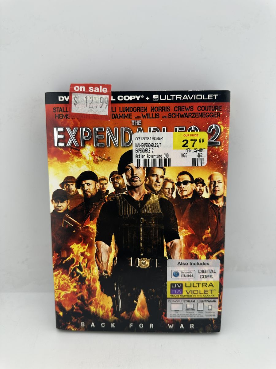The Expendables 2 DVD + Bonus Expendables Movie Stallone Action