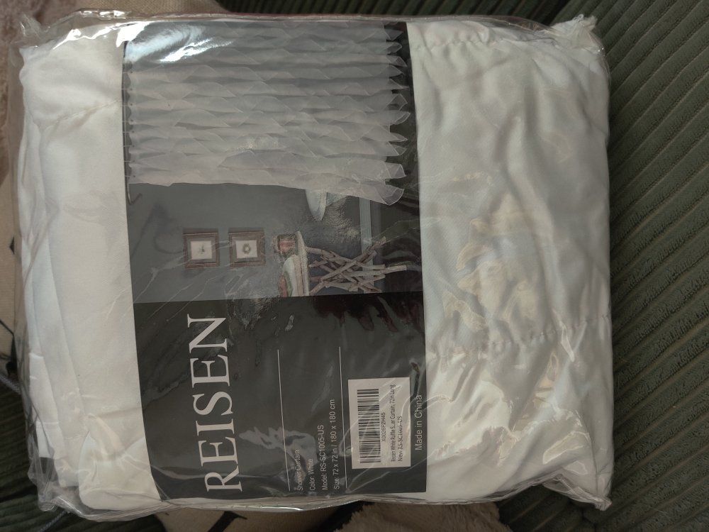 Boho shower curtain and hooks