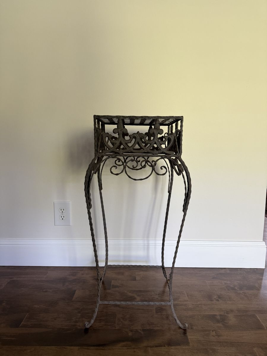 Beautifully Ornate Rod Iron Plant Stand