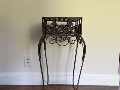 Beautifully Ornate Rod Iron Plant Stand