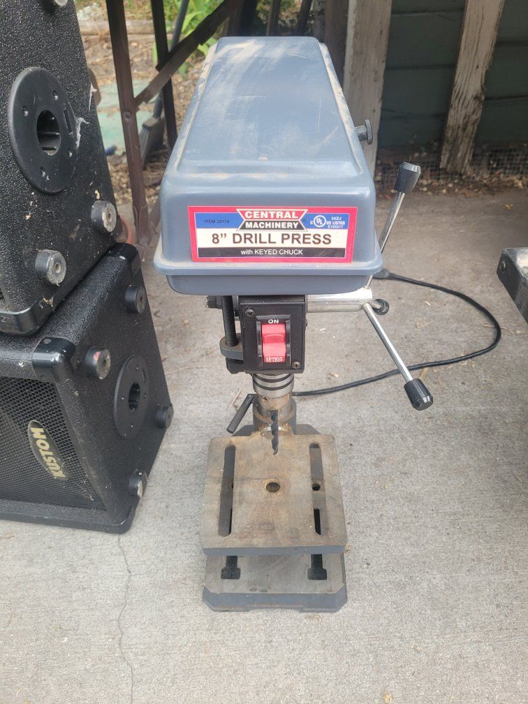 Central Machinery 8" Drill Press with Keyed Chuck - Used Condition