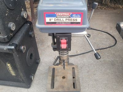 Central Machinery 8" Drill Press with Keyed Chuck - Used Condition