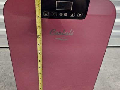 Cooluli Concord 20L Mini Fridge - Pink Front, White Body, Digital Temp Control