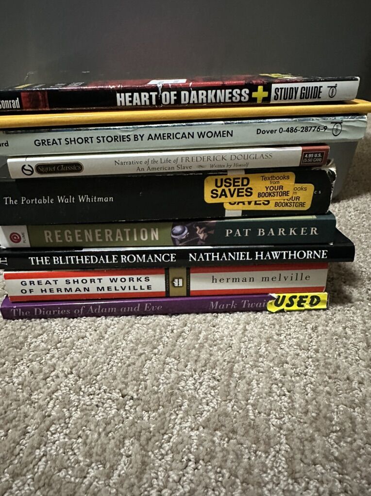 Books used in UVU English Literature major