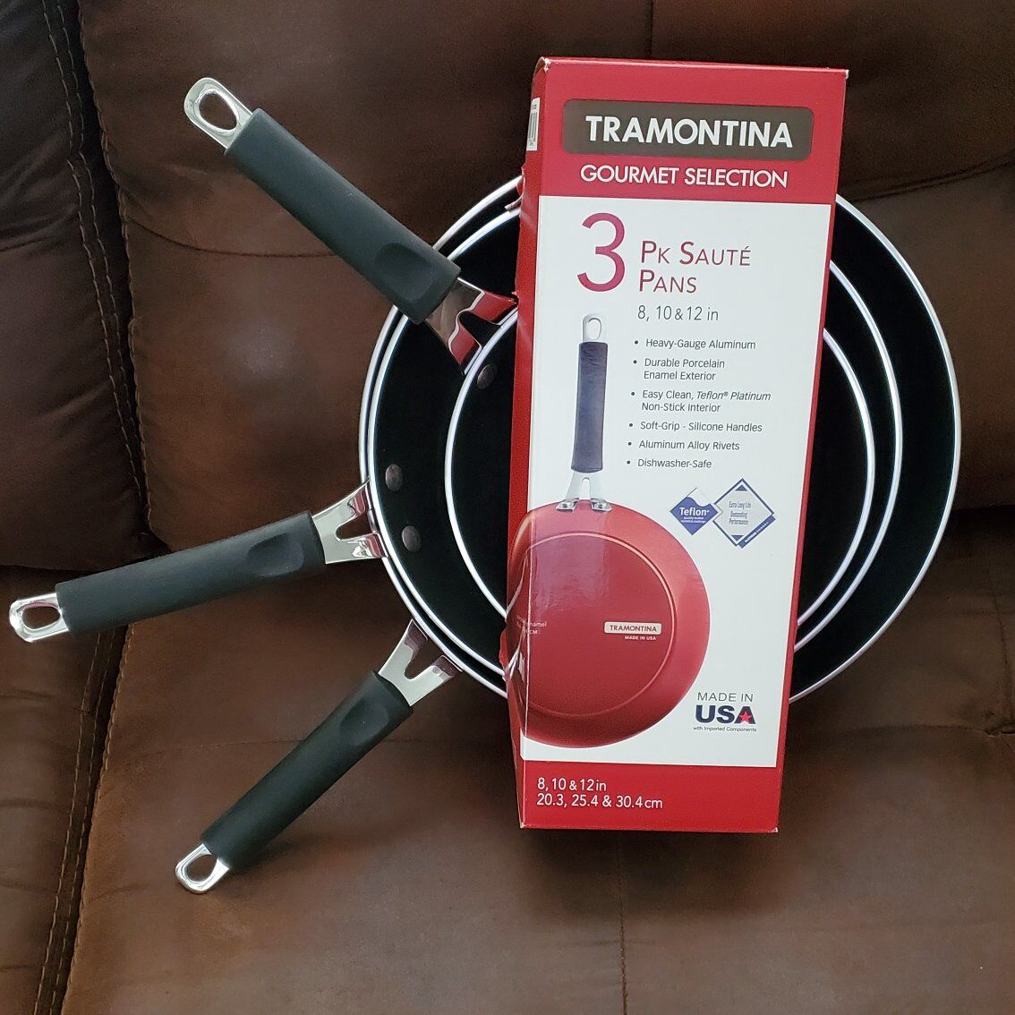 NEW Tramontina 3-piece nonstick Sautee pan set