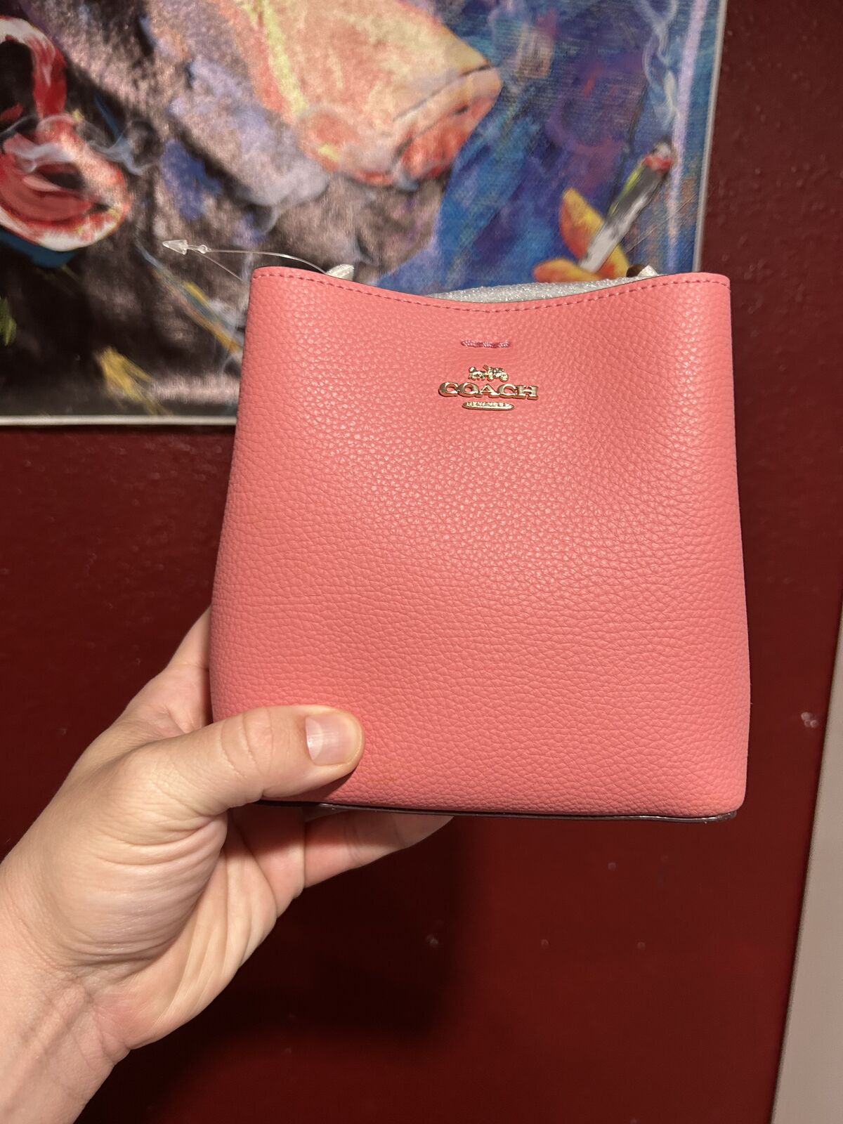 COACH Mini Town Bucket Bag in Pink Leather