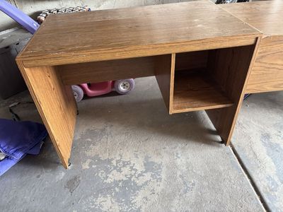 Wooden Office Desk with Built-In Storage Compartment $15 ea