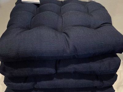 Mainstays Navy Blue Chair Pads 4-Pack 16 in x 15.5 in New