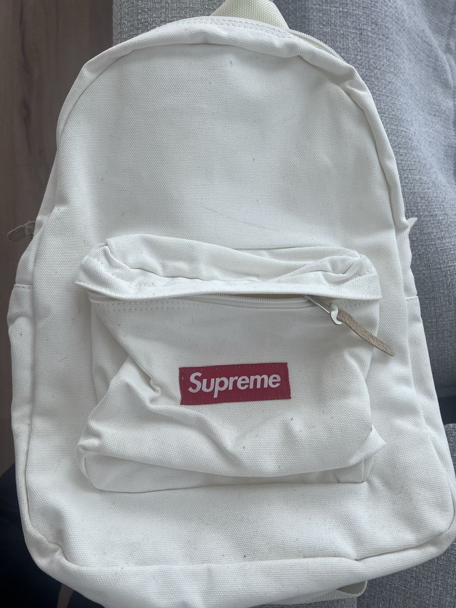 Supreme Canvas Backpack – White