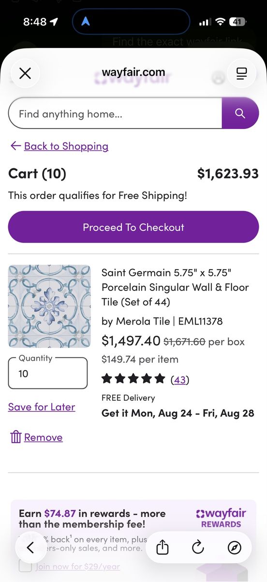 Merola Tile Saint Germain Gele Deco Jules Porcelain Tile – 10 Boxes / 105.6 Sq Ft