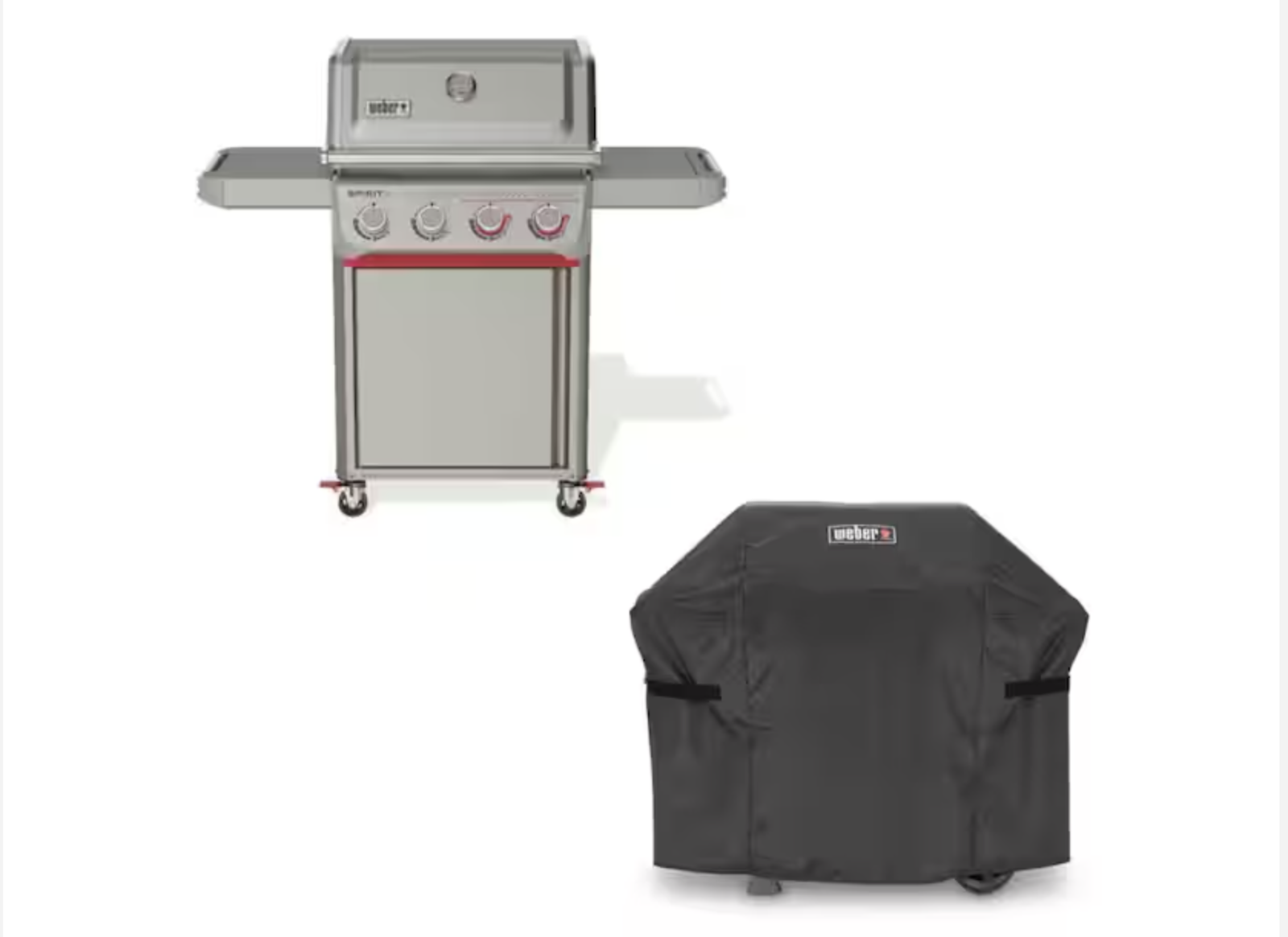 Brand New Spirit E-425 4-Burner Propane Gas Grill in Titanium with Grill Cover for sale