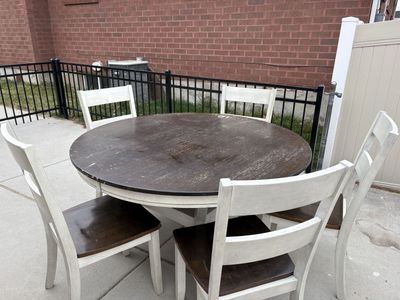 Table + five chairs -- used but has potential