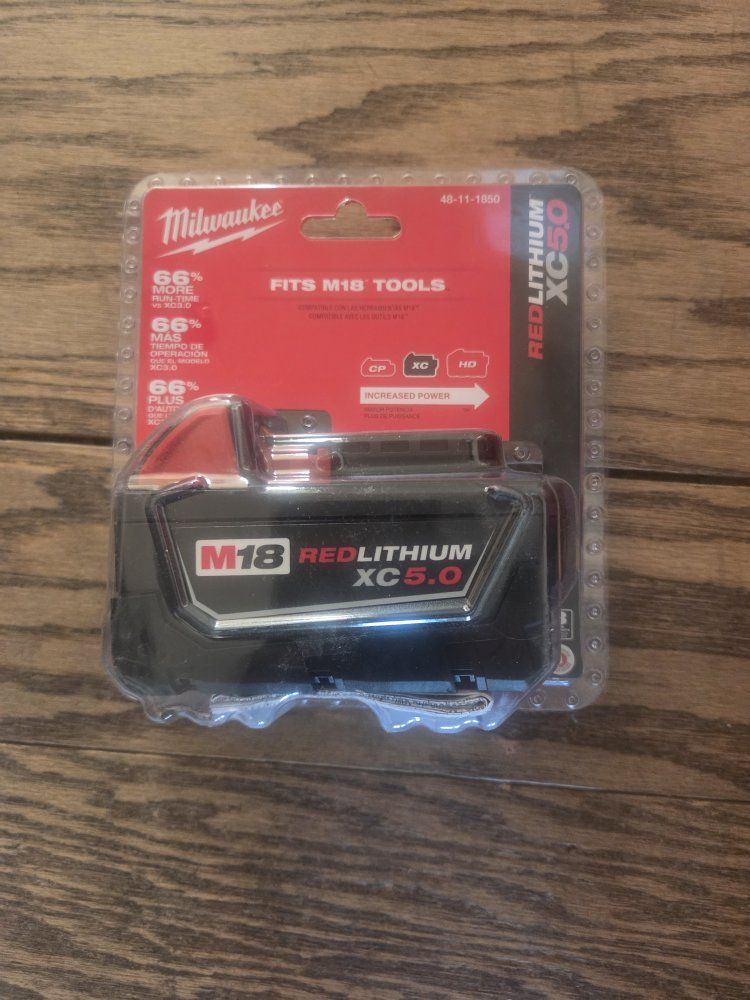 New MilwaukeeM18 18-Volt 5.0 Ah Lithium-lon XC Battery