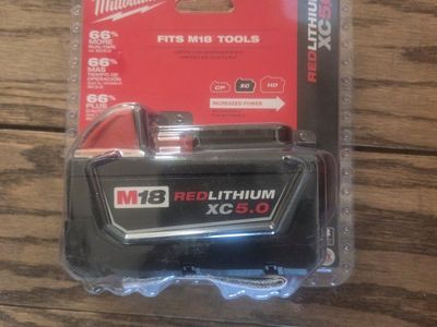 New MilwaukeeM18 18-Volt 5.0 Ah Lithium-lon XC Battery