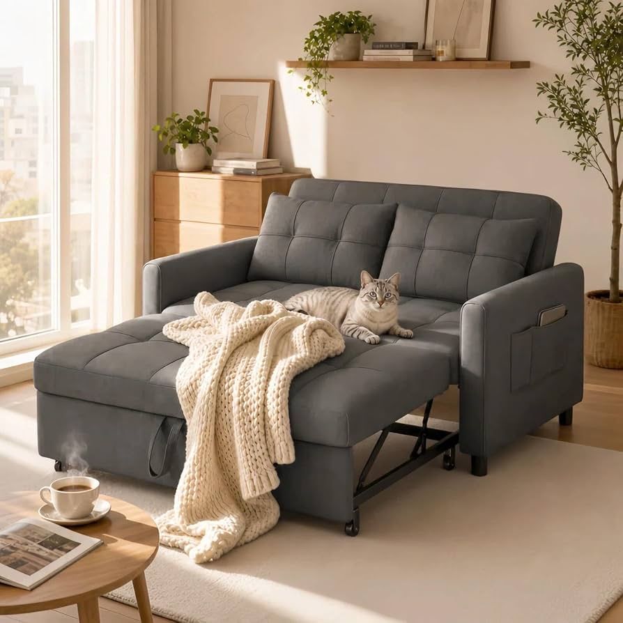 Gizoon Loveseat Sleeper Sofa 71.7" Extended 3-in-1