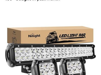 Nilight 20" Spot Flood Combo Off Road LED Light Bar & 2PCS 4"Pods