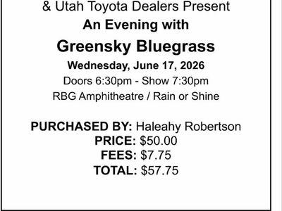 1 ticket Greensky Bluegrass at Red Butte Amphitheater