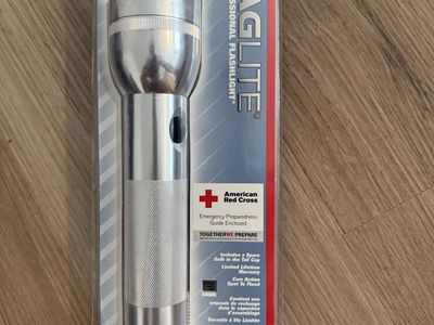 Maglite 'The Professional Flashlight' - American Red Cross Edition w/ Spare Bulb & Lifetime Warranty