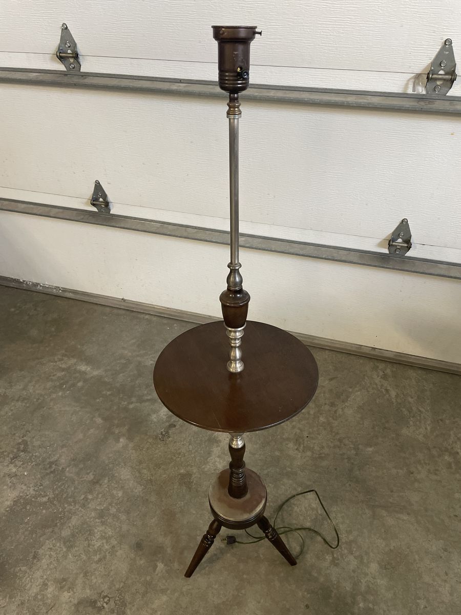 Vintage Floor Lamp with Table - Restoration Project